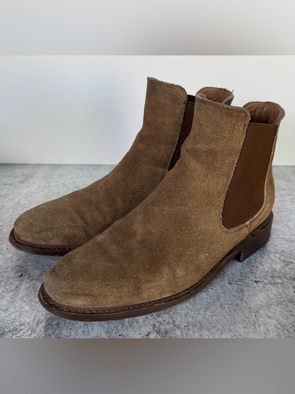 The Thursday Boot Company Women's Duchess Chelsea Boots Brown Suede Size 6.5